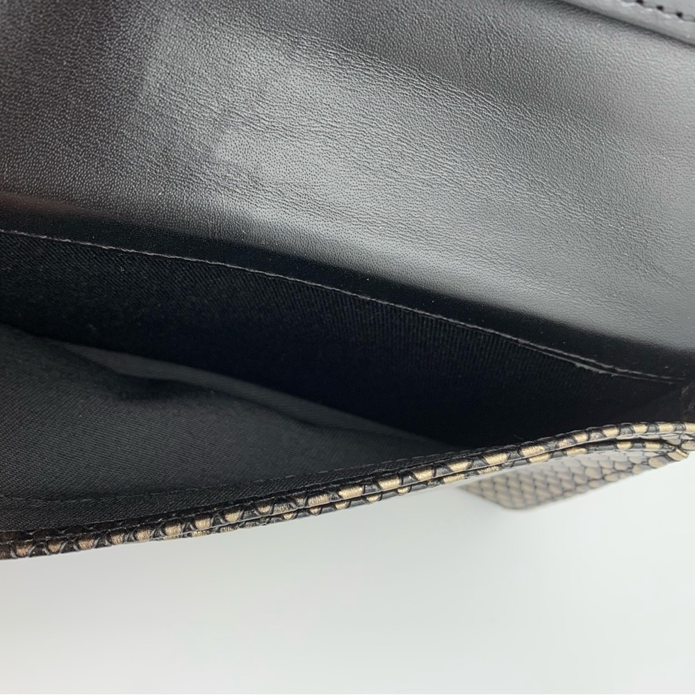 Halogen Black Leather Gold Metallic Python Textur… - image 3